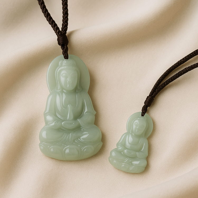 Family jade pendant set – gentle jade for children and parents, Love Jadeite Singapore