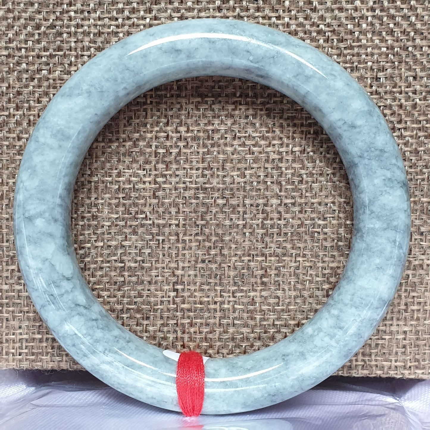 56mm Ash Grey Type A Jadeite Jade Bangle (乌鸡翡翠圆条手镯) BGL76763