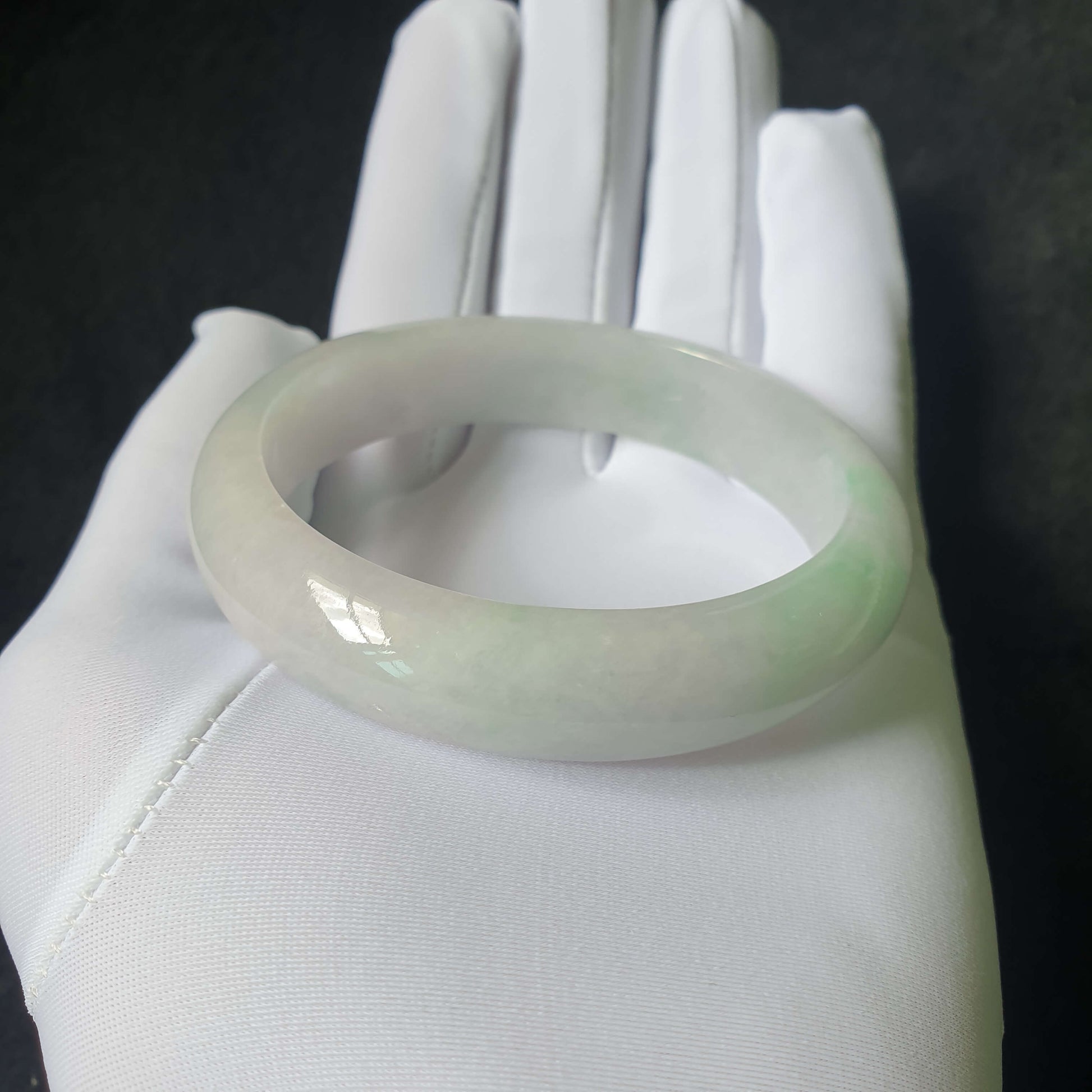 Natural Grade-A jadeite bangle – jade bracelet for health and harmony, Love Jadeite Singapore