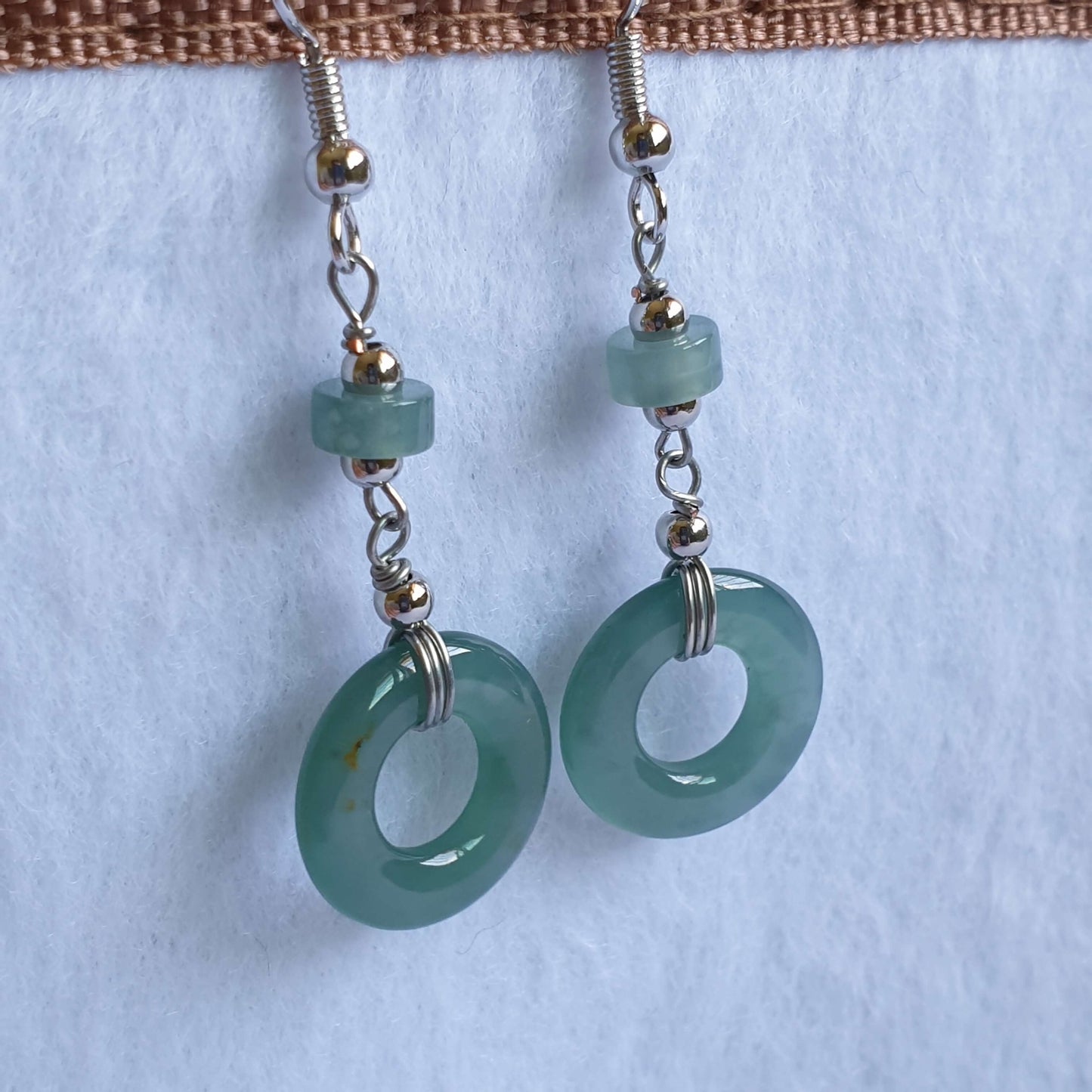 Icy Bluish Green Type A Jadeite Jade Dangle Earring (EDG41002) Best Gift, Ideal Gift, Top Gift, Anniversary Gift, Couple Gift, Birthday Gift, for girl, for women, for parent, parent gift