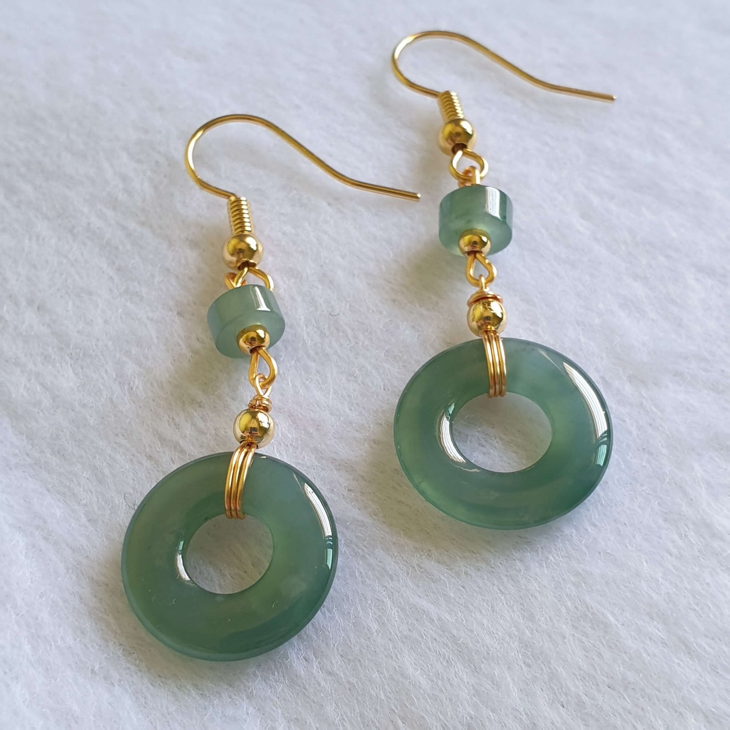 Icy Bluish Green Type A Jadeite Jade Dangle Earring (EDG41004) Best Gift, Ideal Gift, Top Gift, Anniversary Gift, Couple Gift, Birthday Gift, for girl, for women, for parent, parent gift