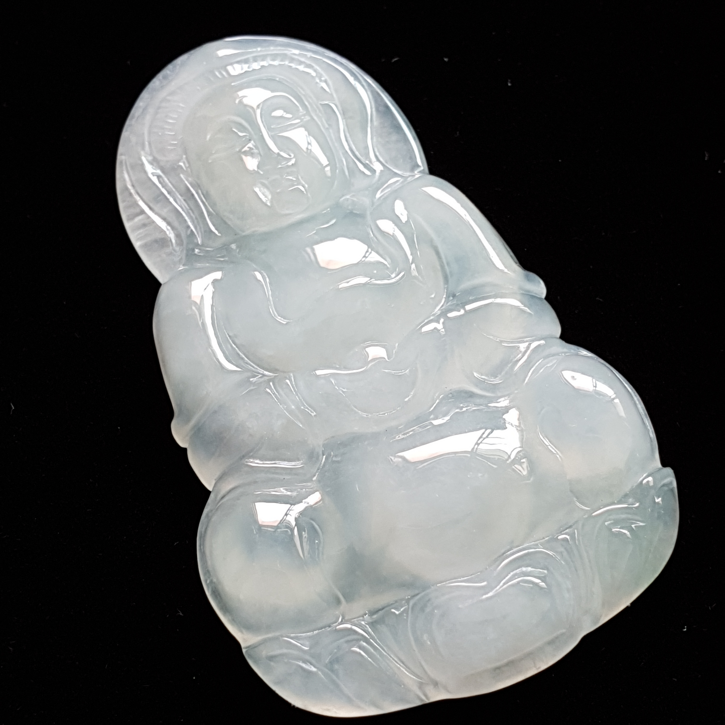 冰种观音翡翠吊坠 (Type A Icy Jadeite Jade GuanYin Pendant) PGY15336