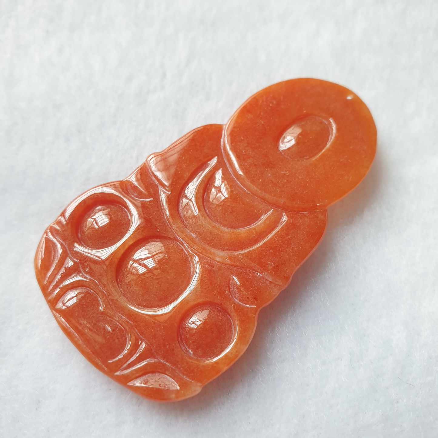 红翡翡翠观音吊坠 (Type A Red Jadeite Jade GuanYin Pendant) PGY96504