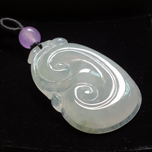 糯种如意翡翠吊坠 (Type A Jadeite Jade RuYi Pendants) PRY29673