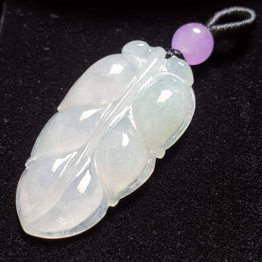 糯种叶子翡翠吊坠 (Type A Jadeite Jade Leaf Pendants) PLF29696