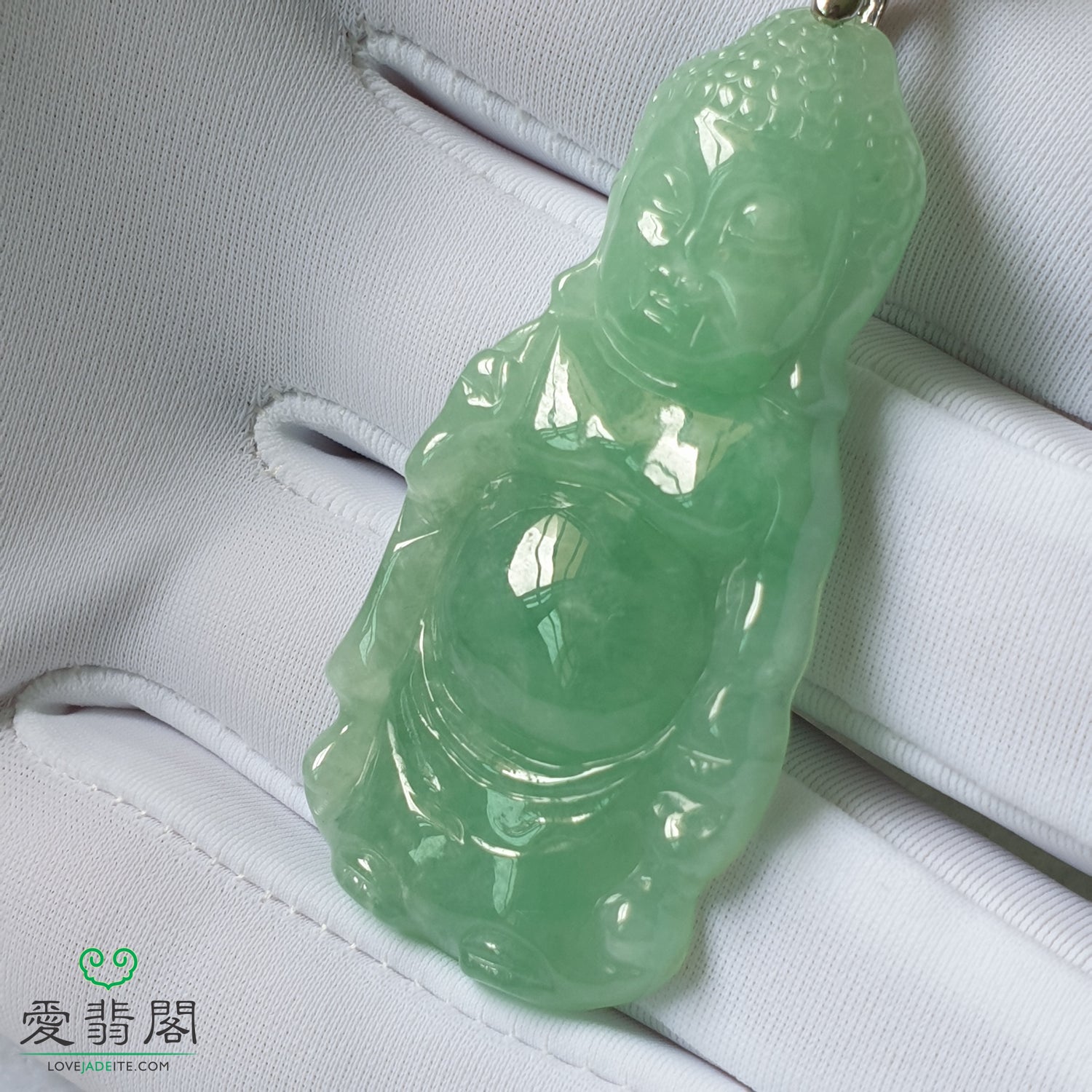 Myanmar Type A Full Green Singapore Jadeite Jade Baby Buddha Jewelry Jewellery Unisex Pendant 缅甸A货全绿翡翠宝宝佛新加坡首饰吊坠 PBB49022