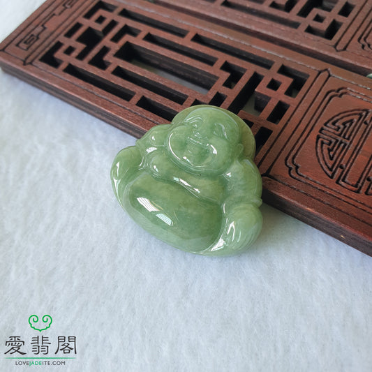 Love Jadeite Natural Myanmar Burma Type A Green Jadeite Jade Laughing Buddha Jewelry Pendant Jewellery in Singapore 新加坡爱翡阁缅甸天然A货绿翡翠佛公笑佛吊坠首饰