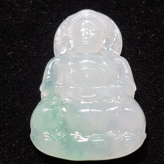 冰种飘绿色观音翡翠吊坠 (Type A Icy Jadeite Jade GuanYin Pendant) PGY15335