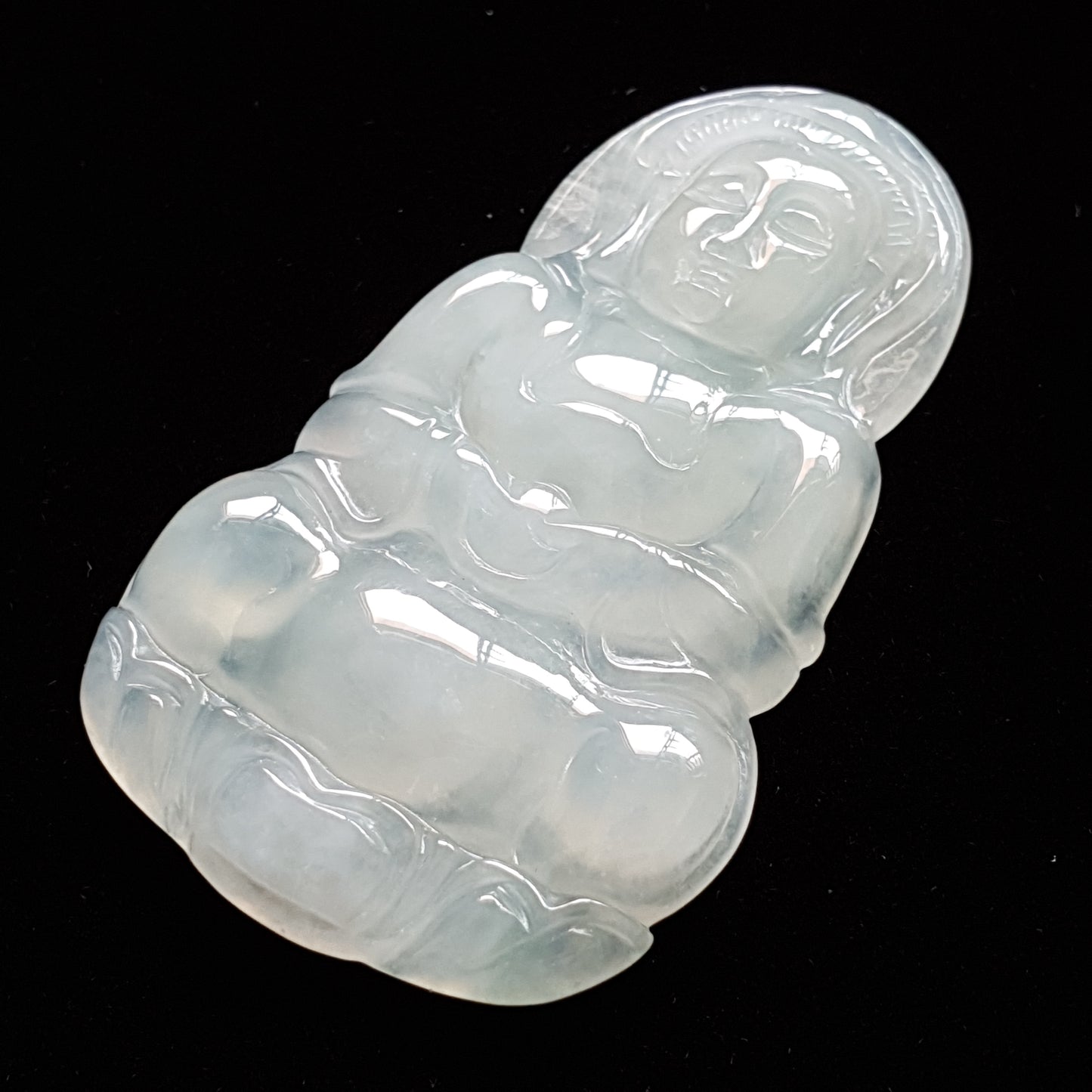 冰种观音翡翠吊坠 (Type A Icy Jadeite Jade GuanYin Pendant) PGY15336