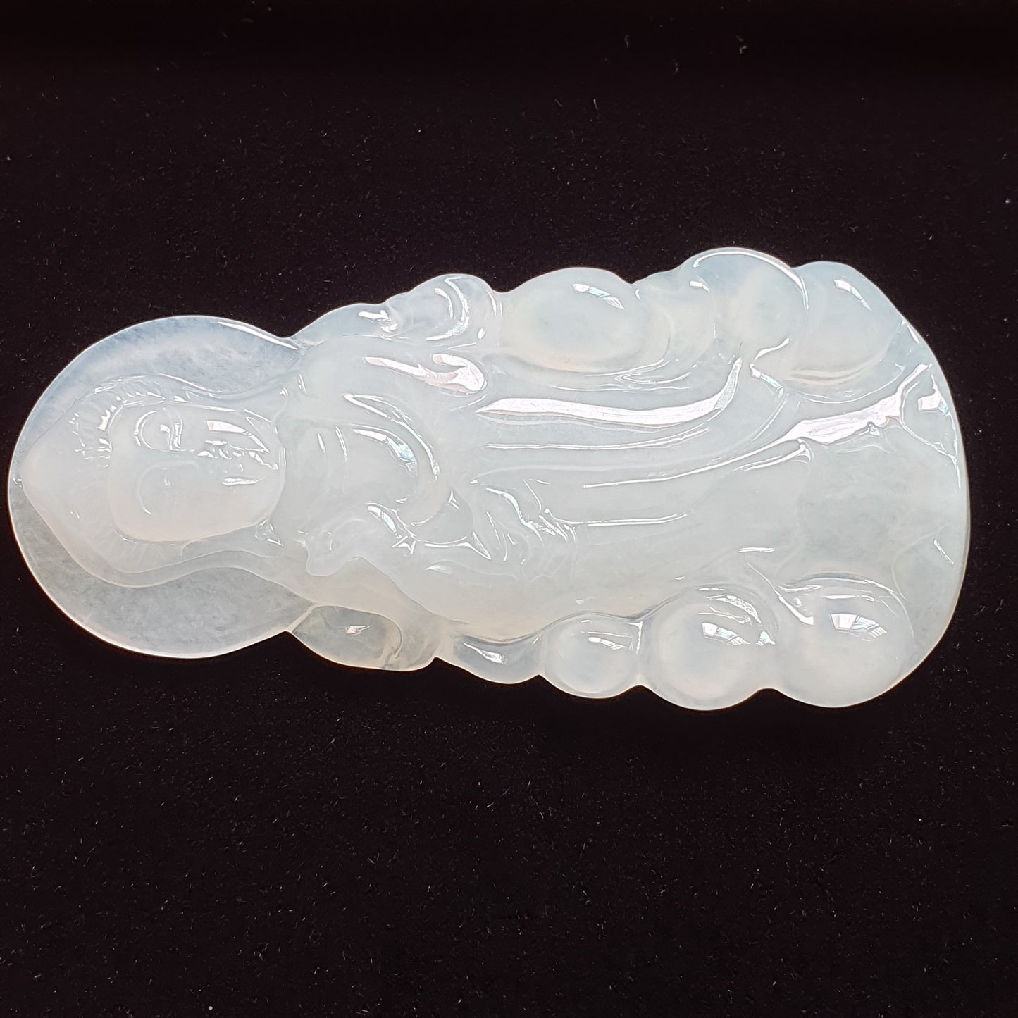 Type A Icy Jadeite Jade GuanYin Pendant (PGY31125)