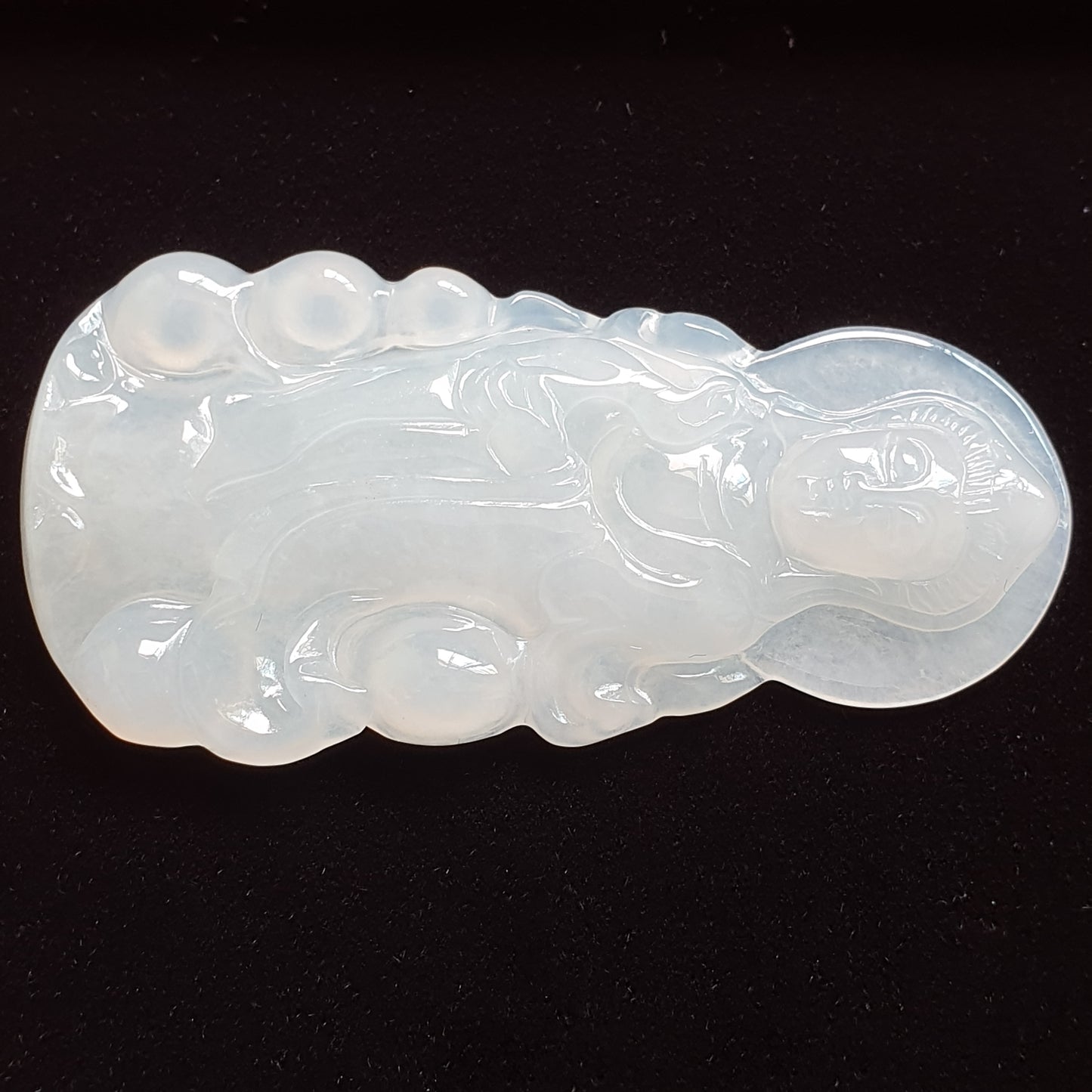 Type A Icy Jadeite Jade GuanYin Pendant (PGY31125)