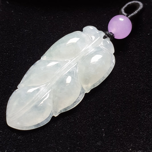 糯种叶子翡翠吊坠 (Type A Jadeite Jade Leaf Pendants) PLF29675