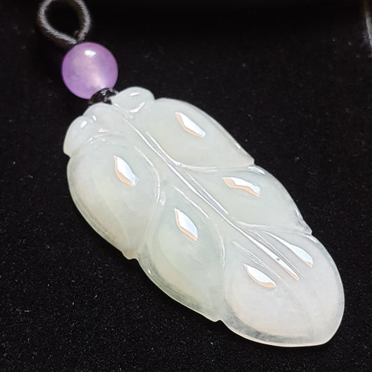 糯种叶子翡翠吊坠 (Type A Jadeite Jade Leaf Pendants) PLF29676