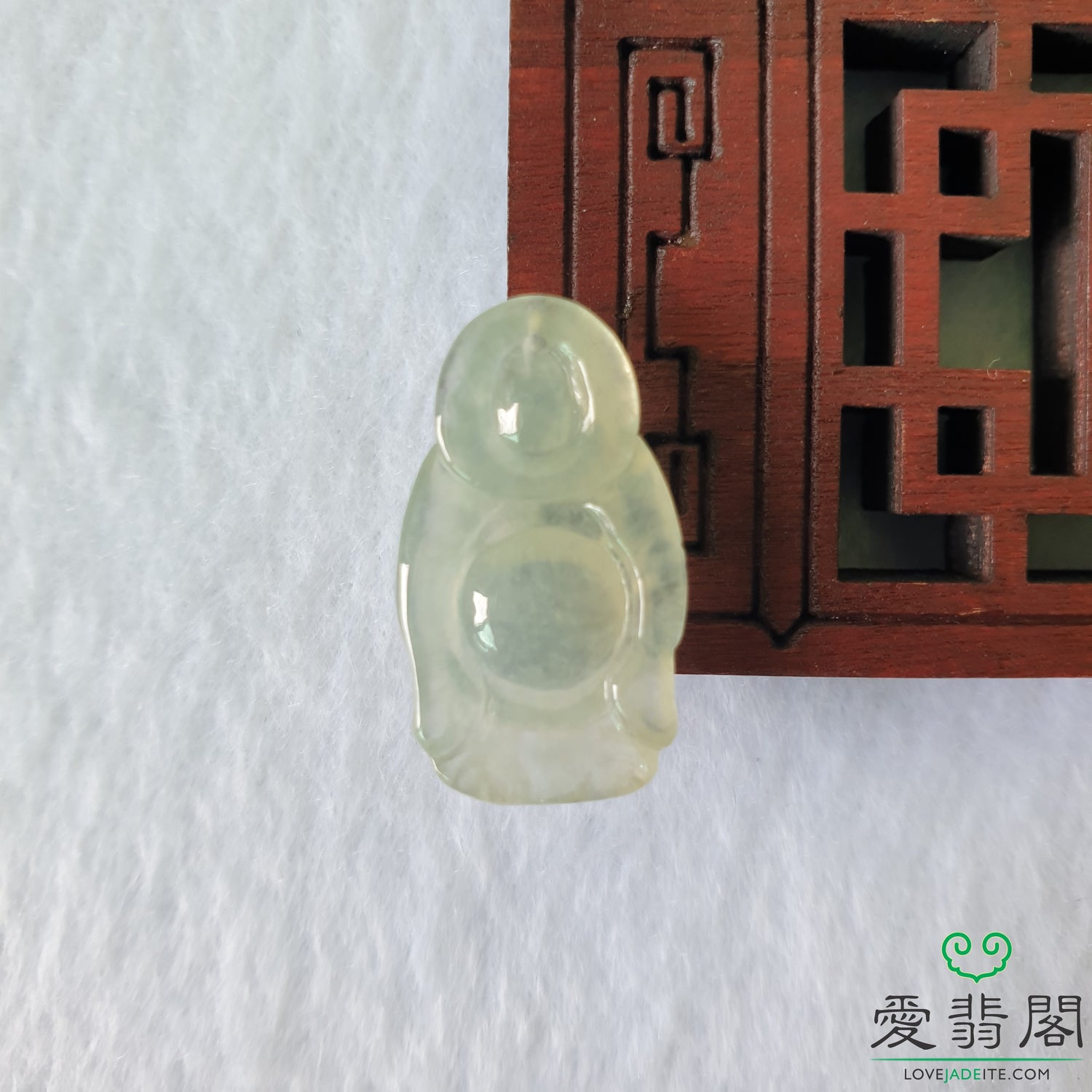 Love Jadeite Natural Myanmar Burma Type A Light Green Jadeite Jade Standing Laughing Buddha Mi Le Fo Jewelry Pendant Jewellery in Singapore 新加坡爱翡阁缅甸天然A货淡绿翡翠佛公笑佛弥勒佛吊坠吊牌首饰站佛