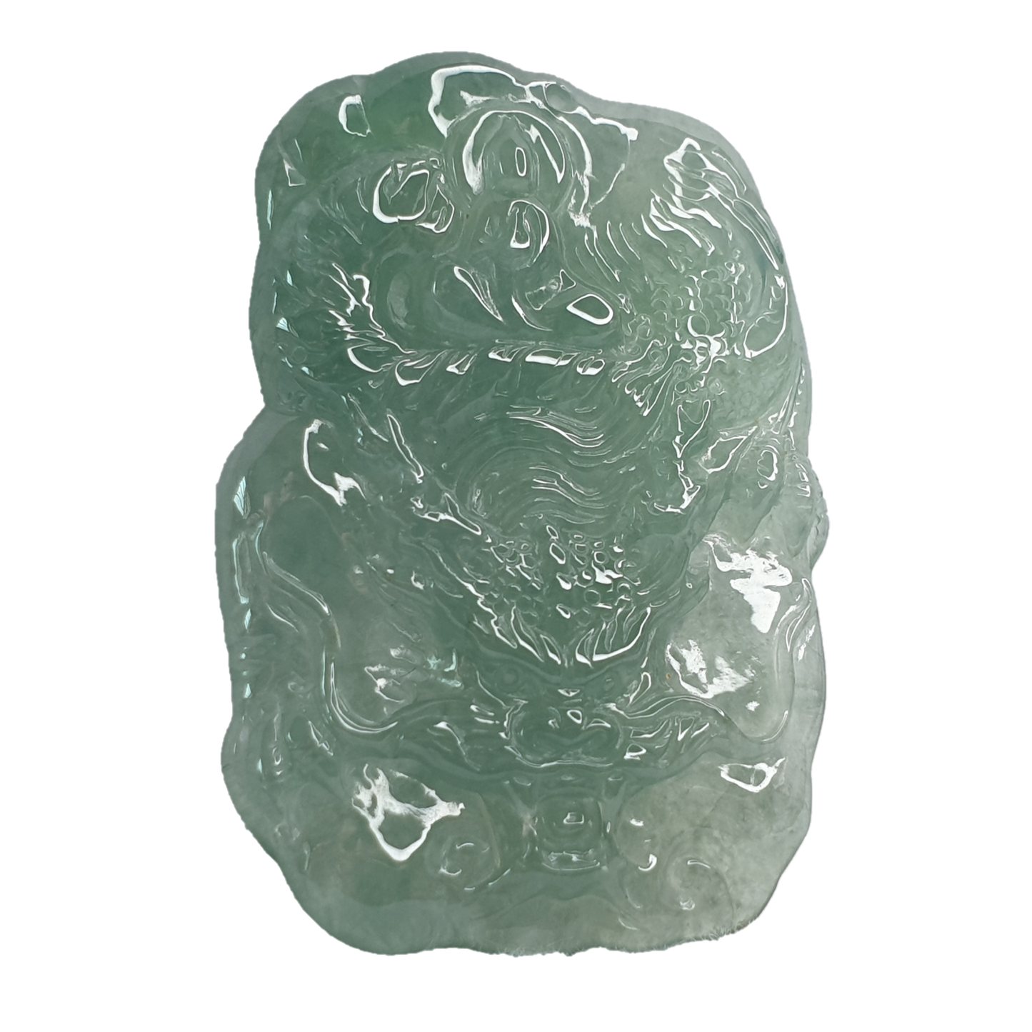 Type A Light Green Singapore Jadeite Jade Little Dragon Pendant (淡绿新加坡翡翠龙牌吊坠) PDG98469